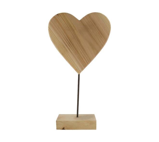 Heart fir wood on stand 30x30x54cm KD - Natural