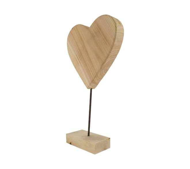 Heart fir wood on stand 30x30x54cm KD - Natural