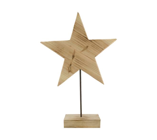 Statue star fir wood 40x40x57cm KD - Natural