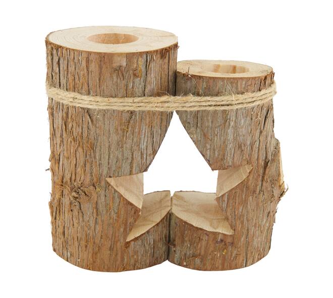 Tealight holder star camphor wood 18x18x22.5cm