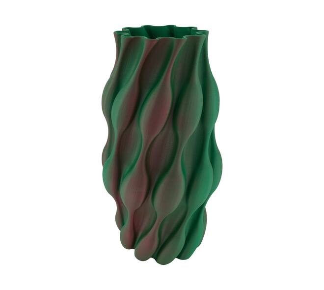 Vase 3D ceramic 21x21x40cm - Green