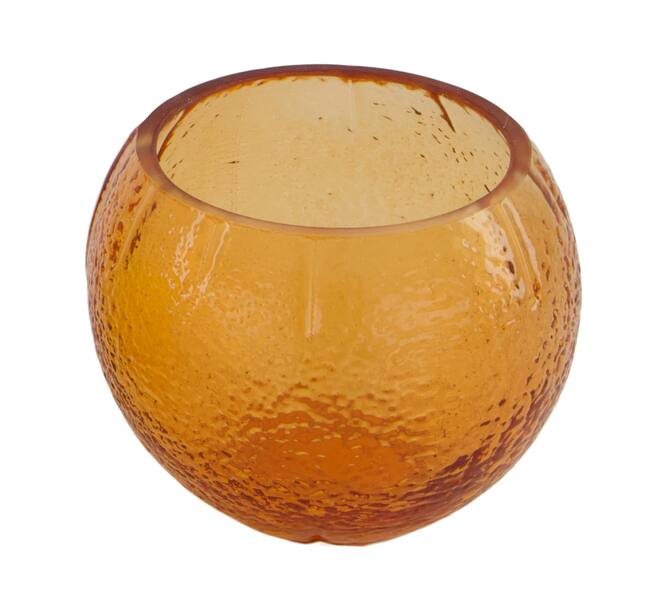 Tealight holder lemon glass 8.4x8.4x6.6cm C3 - Multi