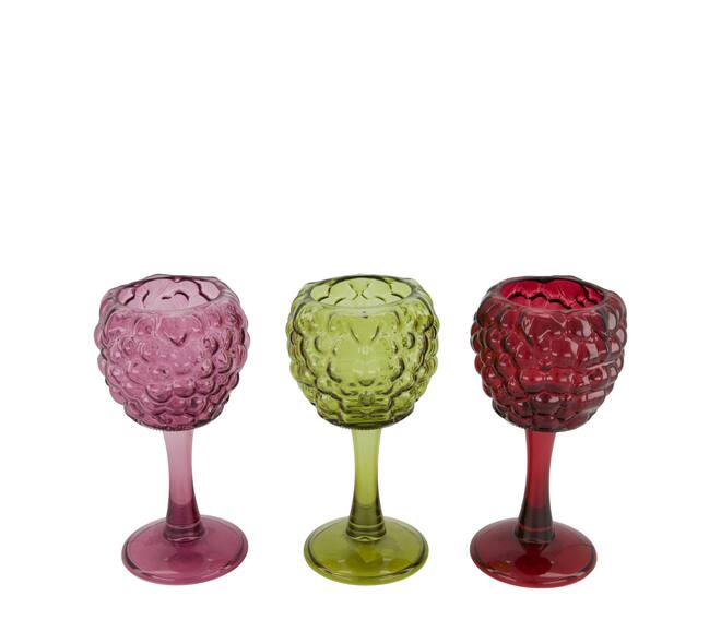 Tealight holder grape glass 9.2x9.2x17.7cm - Multi