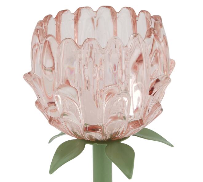 Table lamp rechargeable incl. cable glass 10.8x10.8x23cm - Pink