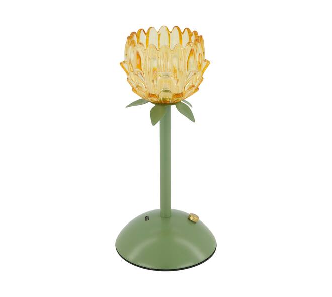 Table lamp rechargeable incl. cable glass 10.8x10.8x23cm - Orange