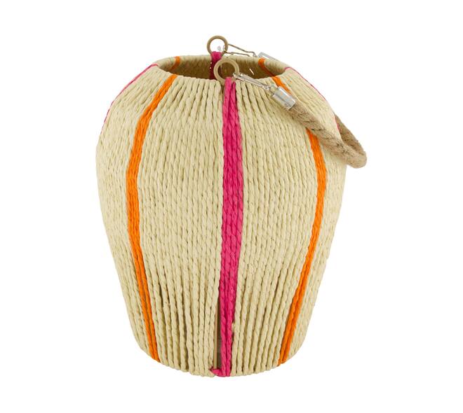 Lantern round paper rope with glass 22x22x26cm - Natural