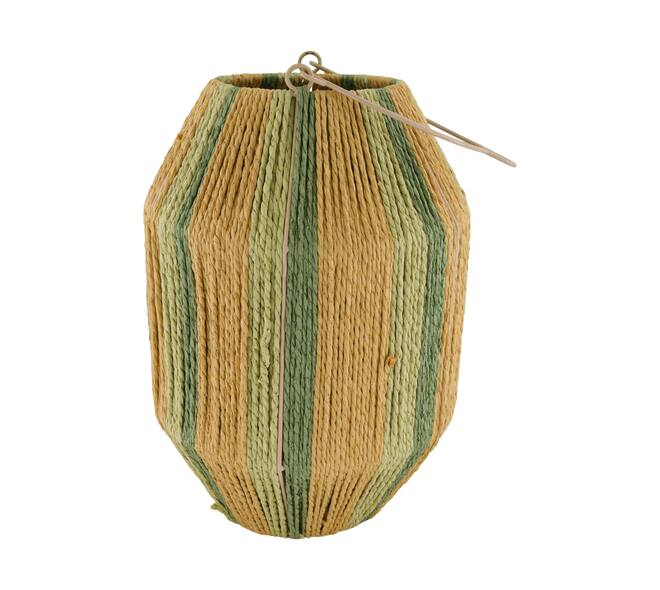 Lantern round paper rope with glass 24x24x34cm - Natural