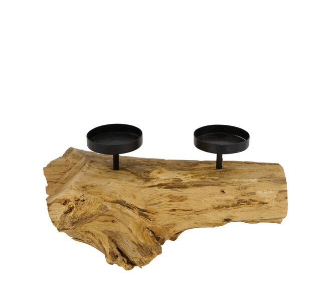 Pillar candle holder root 28x18x12cm - Natural