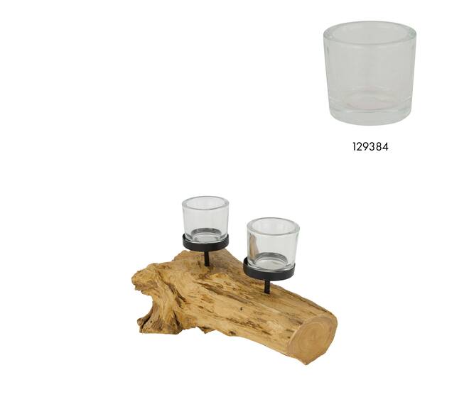 Pillar candle holder root 28x18x12cm - Natural