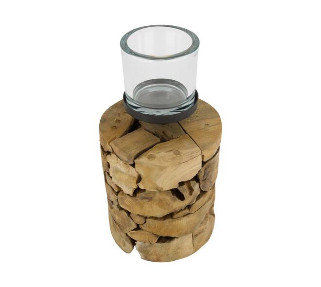 Pillar candle holder root 15x15x22cm - Natural