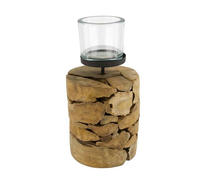 Pillar candle holder root 15x15x22cm - Natural