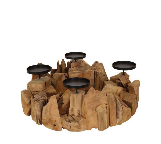 Pillar candle holder root 58x58x22cm - Natural