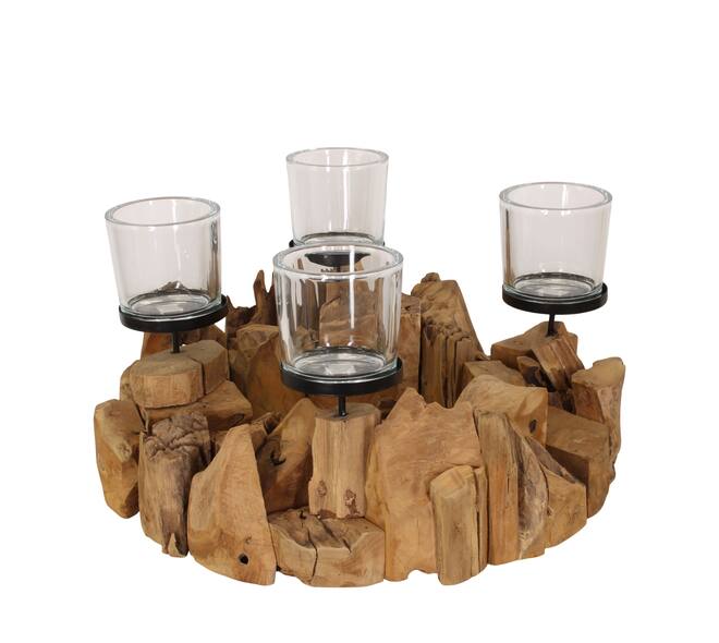 Pillar candle holder root 58x58x22cm - Natural
