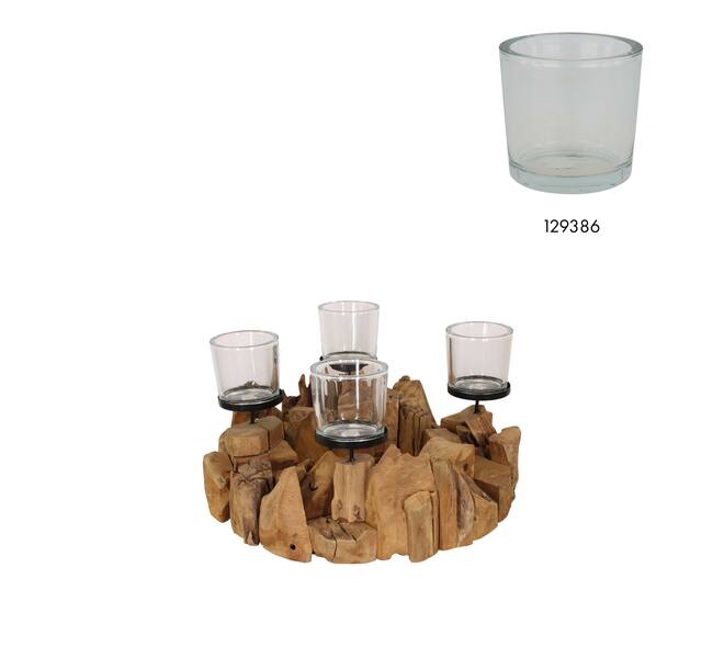 Pillar candle holder root 58x58x22cm - Natural