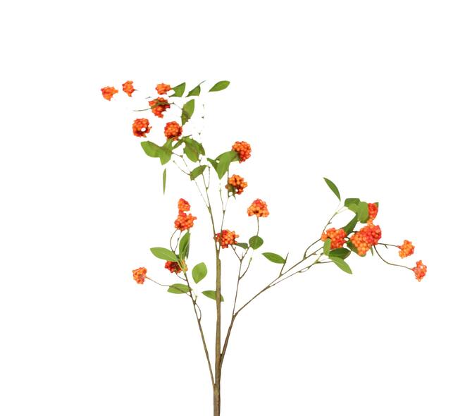 Branch berries artificial 119.5x25x5cm - Orange