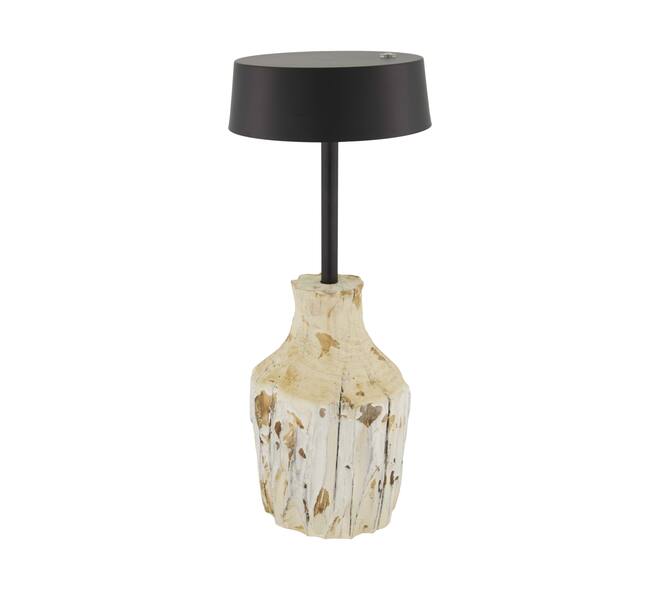 Table lamp rechargeable incl. cable metal on feet 13x13x32cm - White