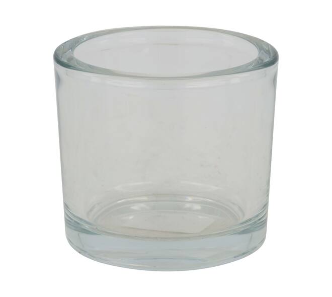 Tealight holder round glass 9x9x8cm - Transparent