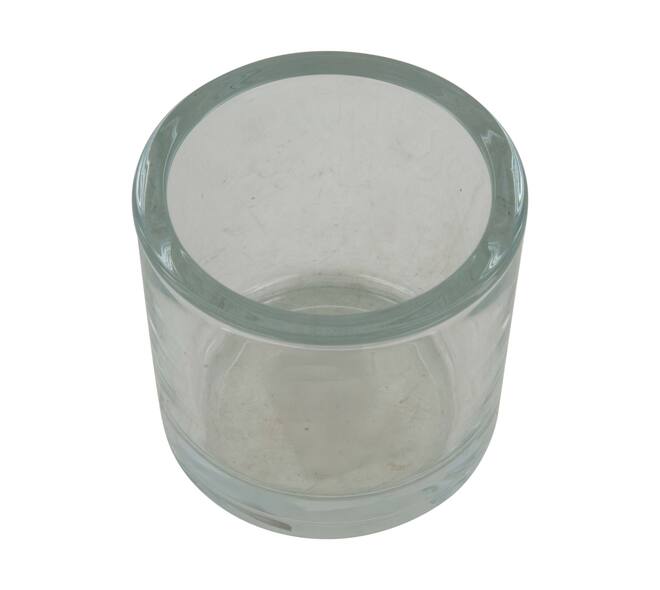 Tealight holder round glass 9x9x8cm - Transparent
