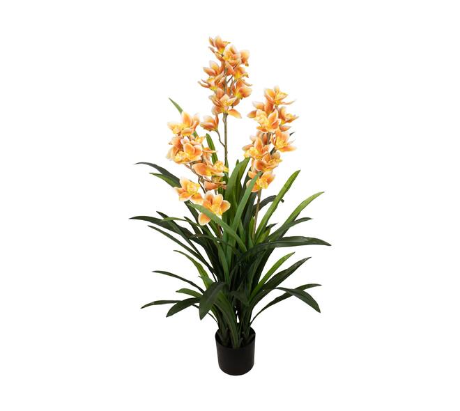 Plant cymbidium artificial 40x40x150cm - Orange