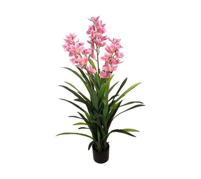 Plant cymbidium artificial 40x40x150cm - Pink