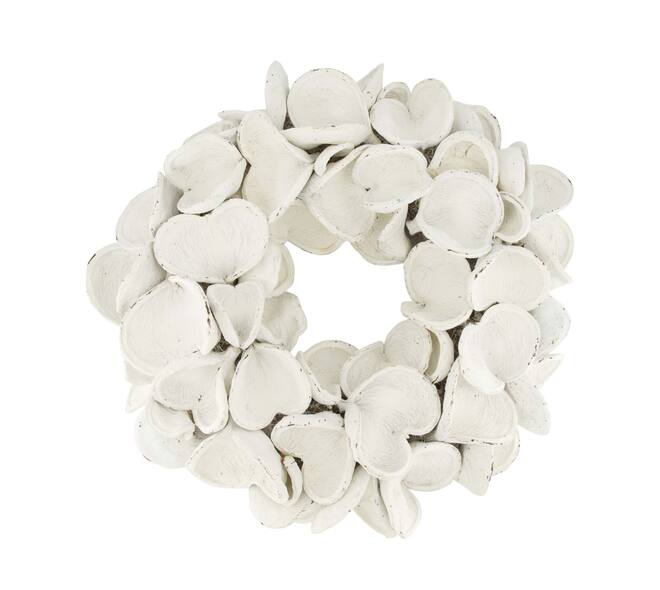 Wreath badam nature 55x55x11cm - White