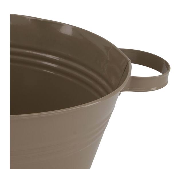 Bowl round metal with handle 37x28x12.5cm - Brown