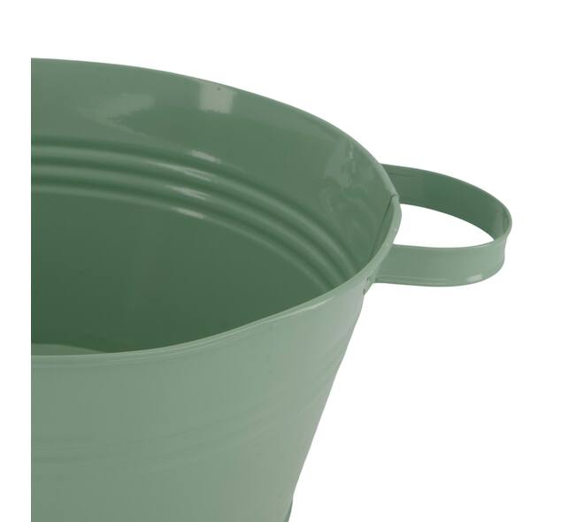 Bowl round metal with handle 37x28x12.5cm - Green