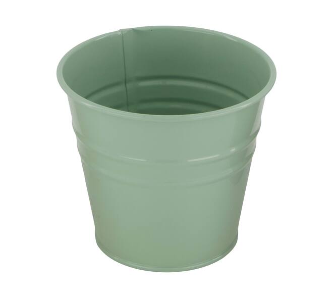 Planter round metal 17x17x16cm - Green