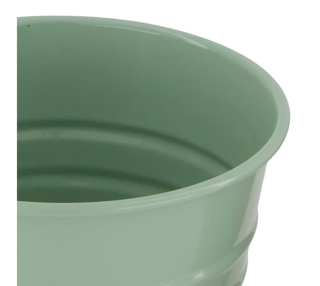 Planter round metal 17x17x16cm - Green