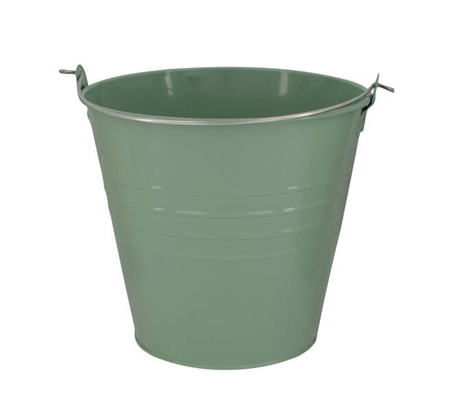 Bucket round metal with handle 24x24x22cm