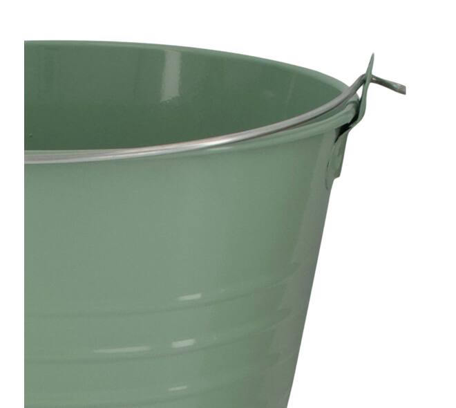 Bucket round metal with handle 24x24x22cm