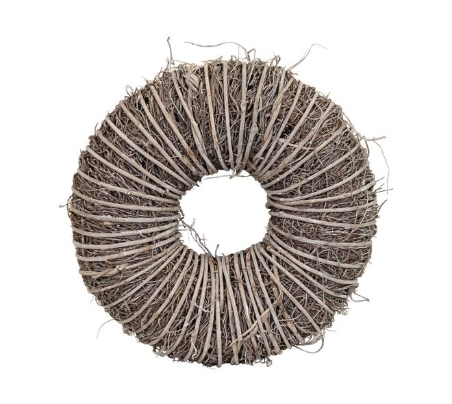 Wreath rattan 28x28x10cm - White