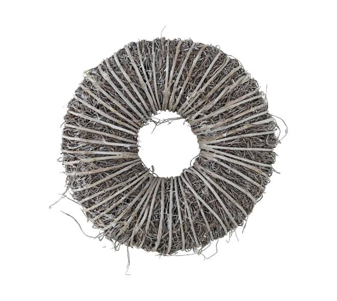 Wreath rattan 28x28x10cm - White