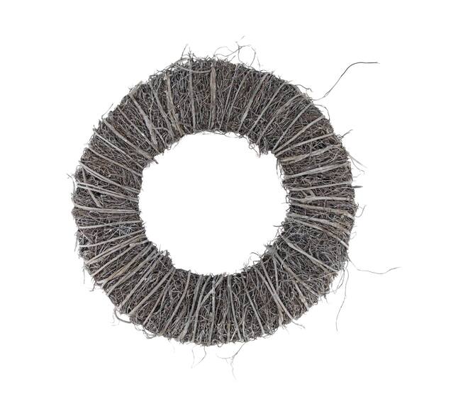 Wreath rattan 45x45x10cm - White