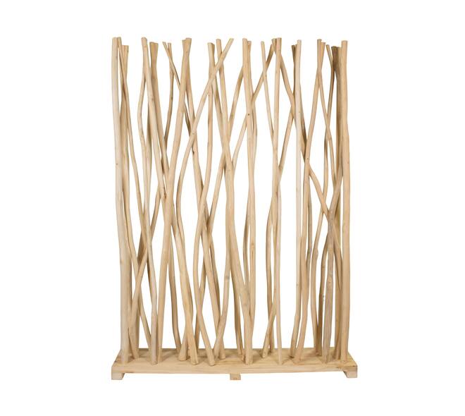 Divider teak wood on stand 118x20x160cm - Natural