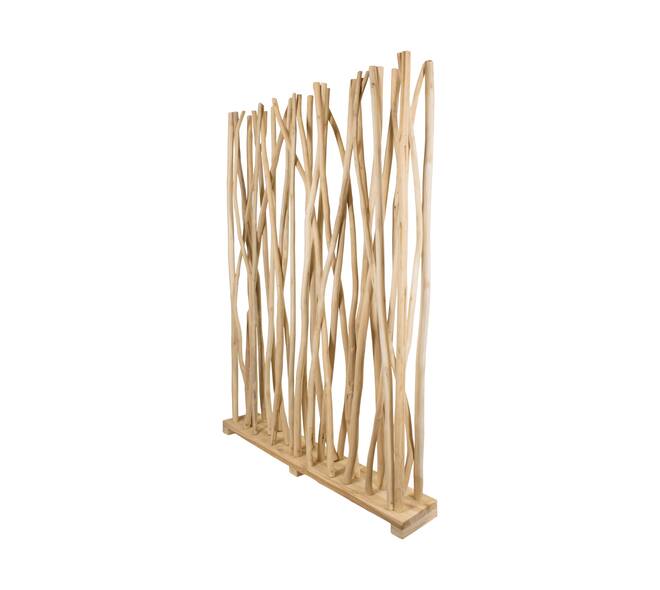 Divider teak wood on stand 118x20x160cm - Natural