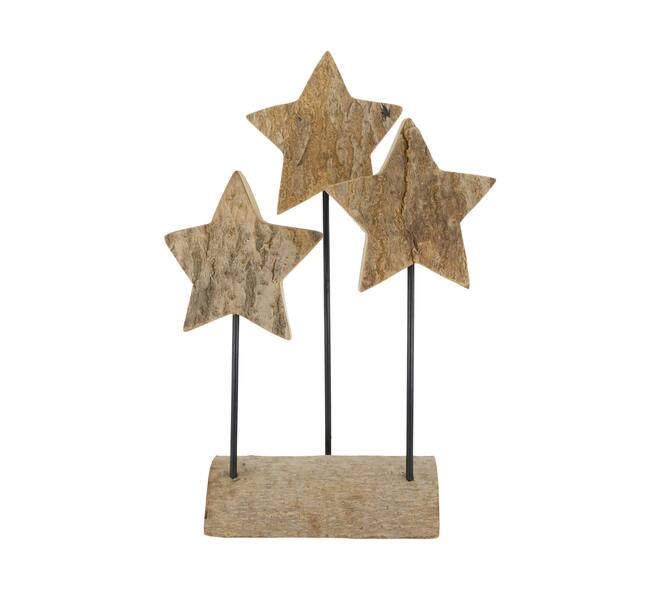 Statue star bark paulownia wood 28x10x38cm - Natural