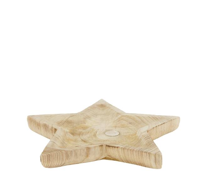 Tray star paulownia wood 28x28x3cm - Natural