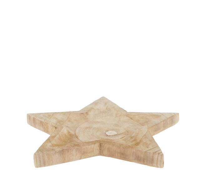 Tray star paulownia wood 38x38x3cm - Natural