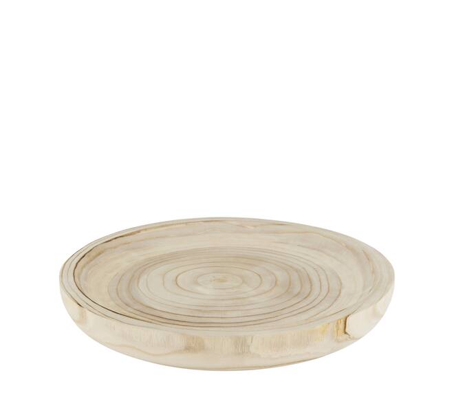 Tray round paulownia wood 33x33x4cm - Natural