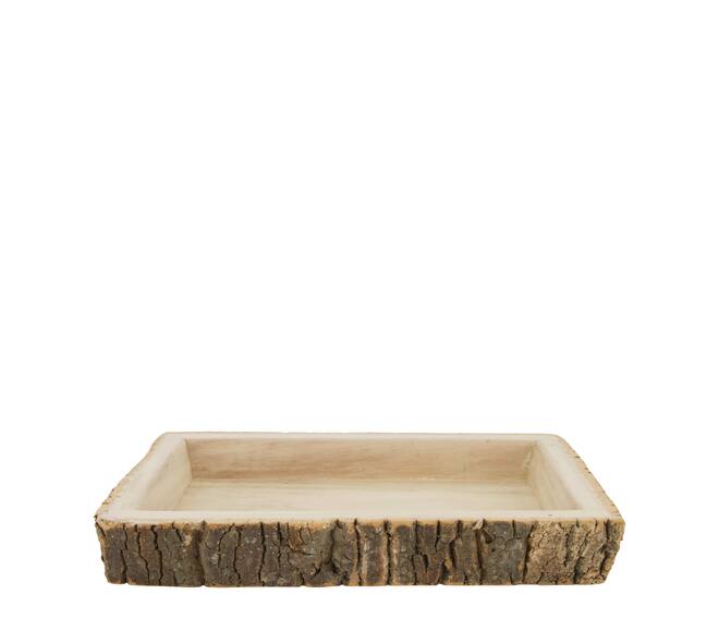 Tray rectangular paulownia wood 35x25x5cm