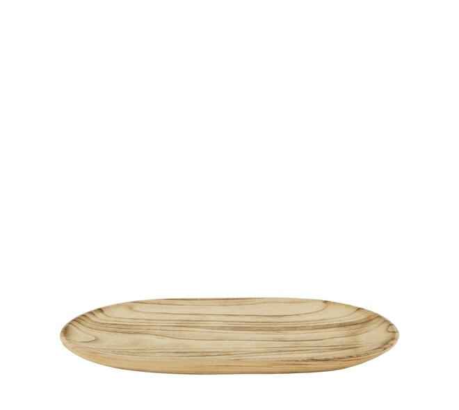 Tray oval paulownia wood 43x27x3cm - Natural