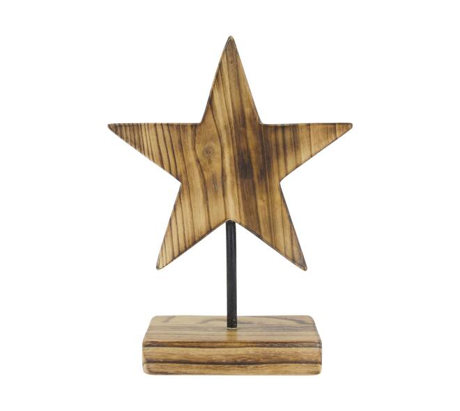Statue star paulownia wood 28x10x38cm - Natural