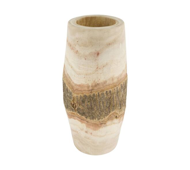 Planter bark paulownia wood 18x18x38cm - Natural