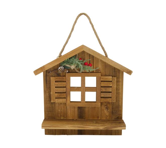 Hanger chalet historic wood 36x10x35cm - Natural