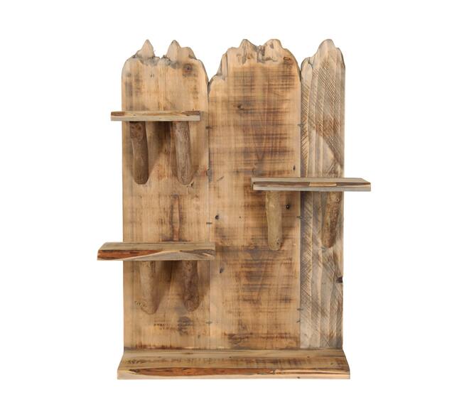 Wall rack historic wood 46x20x58cm
