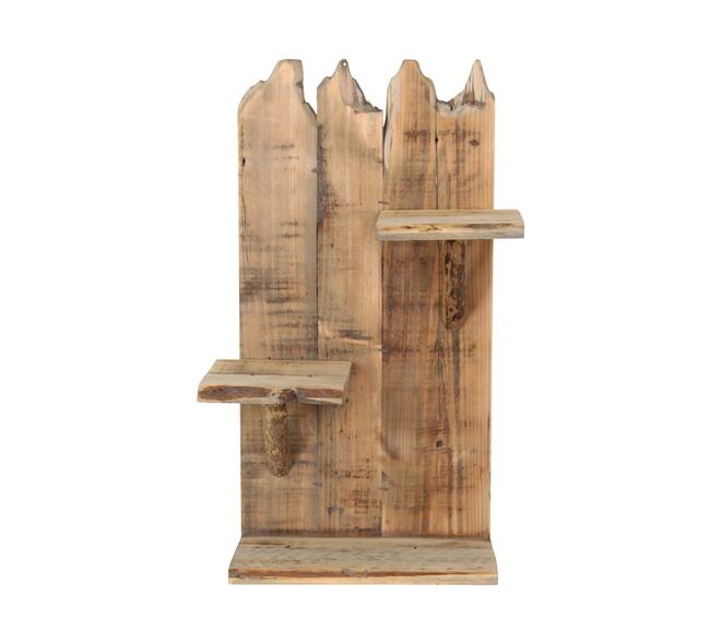 Wall rack historic wood 33x16.5x55cm - Natural