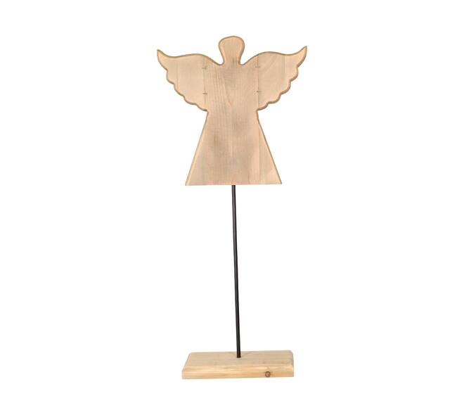 Statue angel historic wood 38x16x86cm KD - Natural