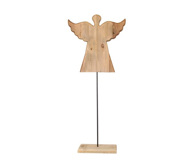 Statue angel historic wood 49x18x118cm KD - Natural