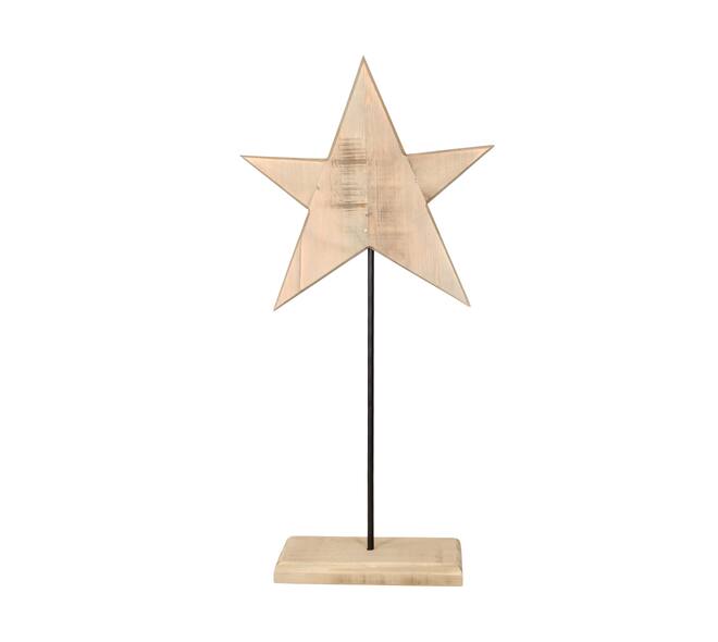 Statue star historic wood 38x16x86cm KD - Natural